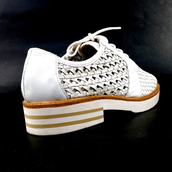DONNA PIU 🇮🇹 WOMEN'S WHITE SOFT LEATHER SUMMER OXFORD SHOES - Picture 5 of 7